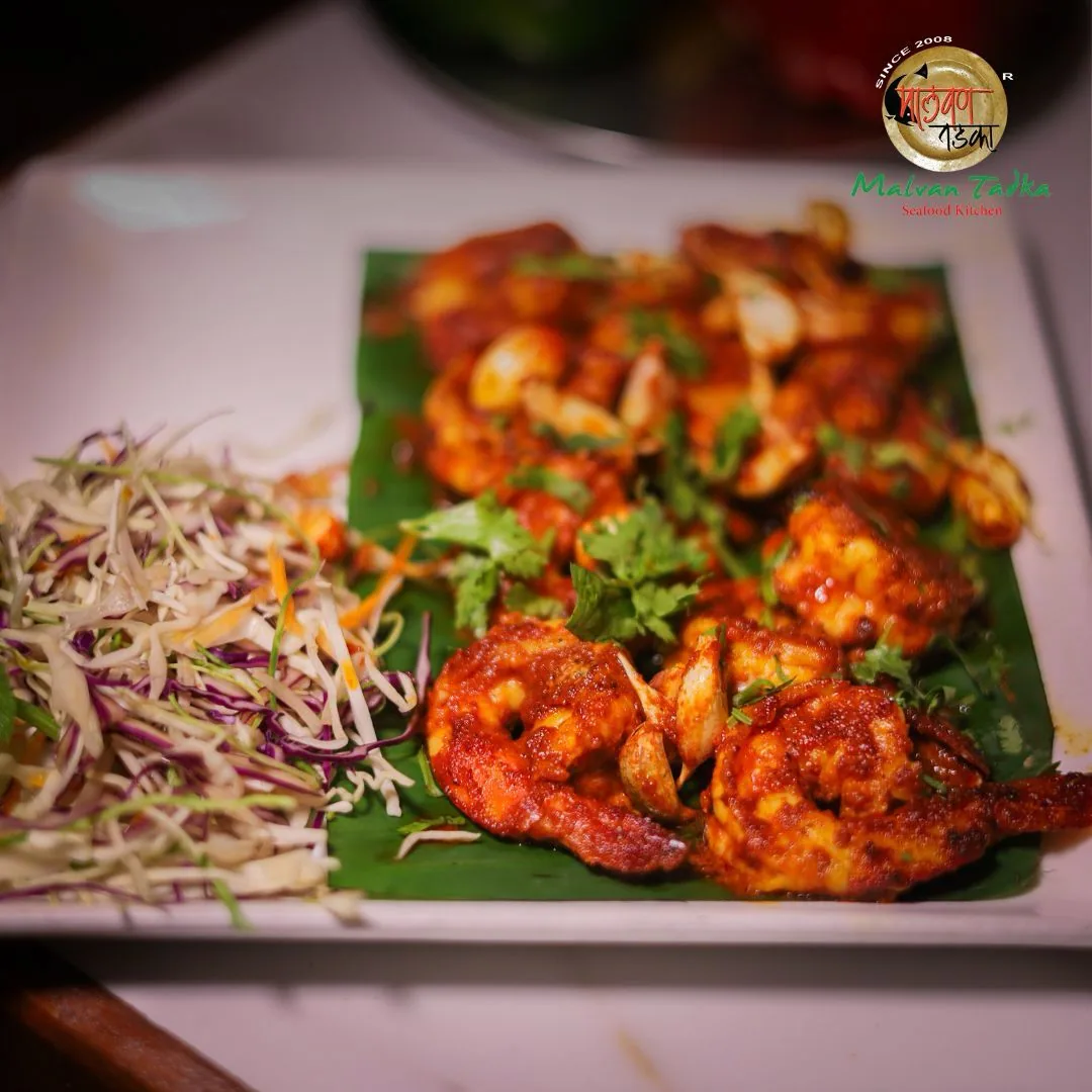 Masala prawns koliwada with slaw
